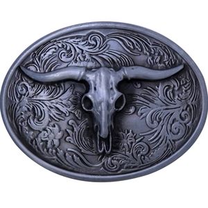 Longhorn steer bull belt buckle fits 1.5 " belt